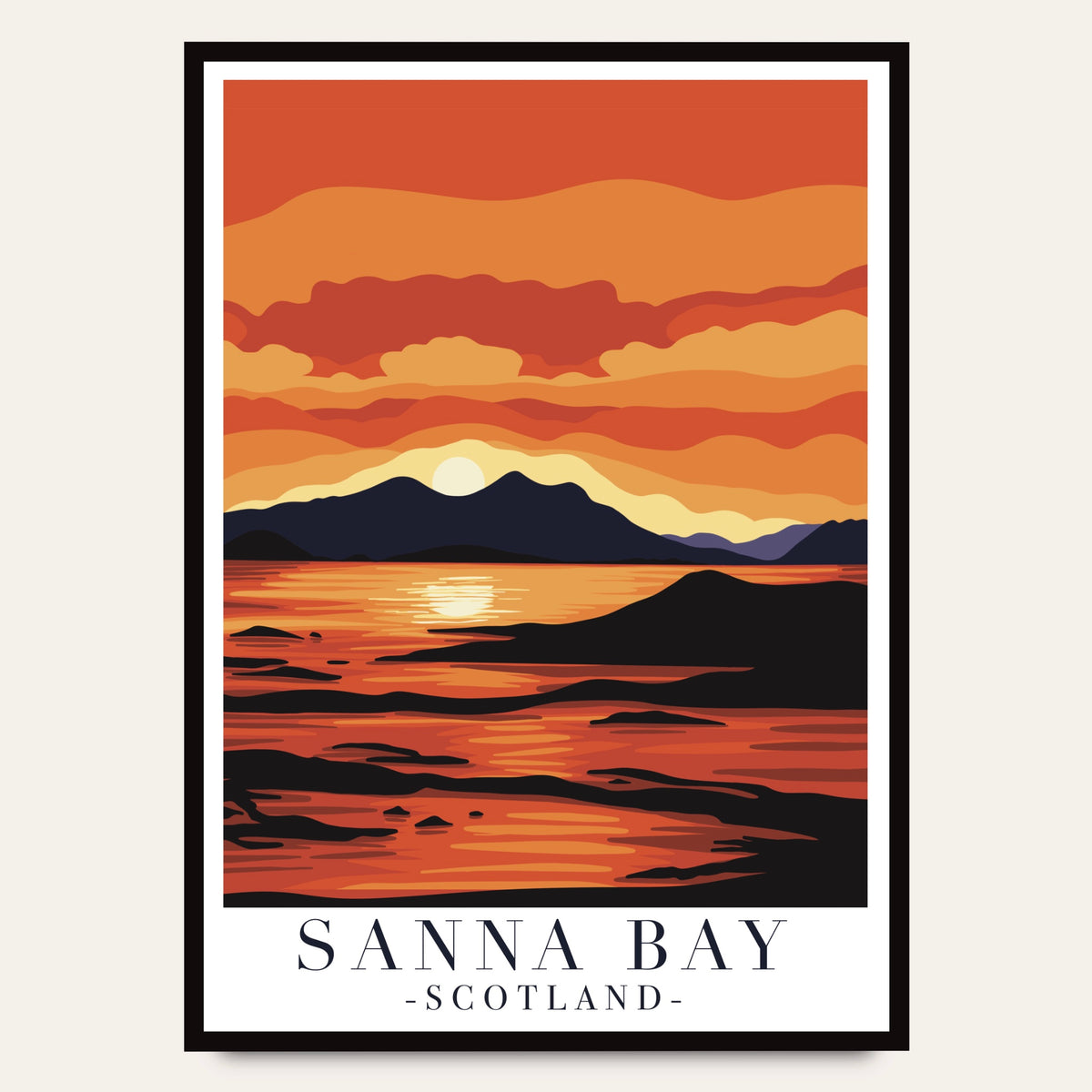 Sanna Bay Red Sunset Poster