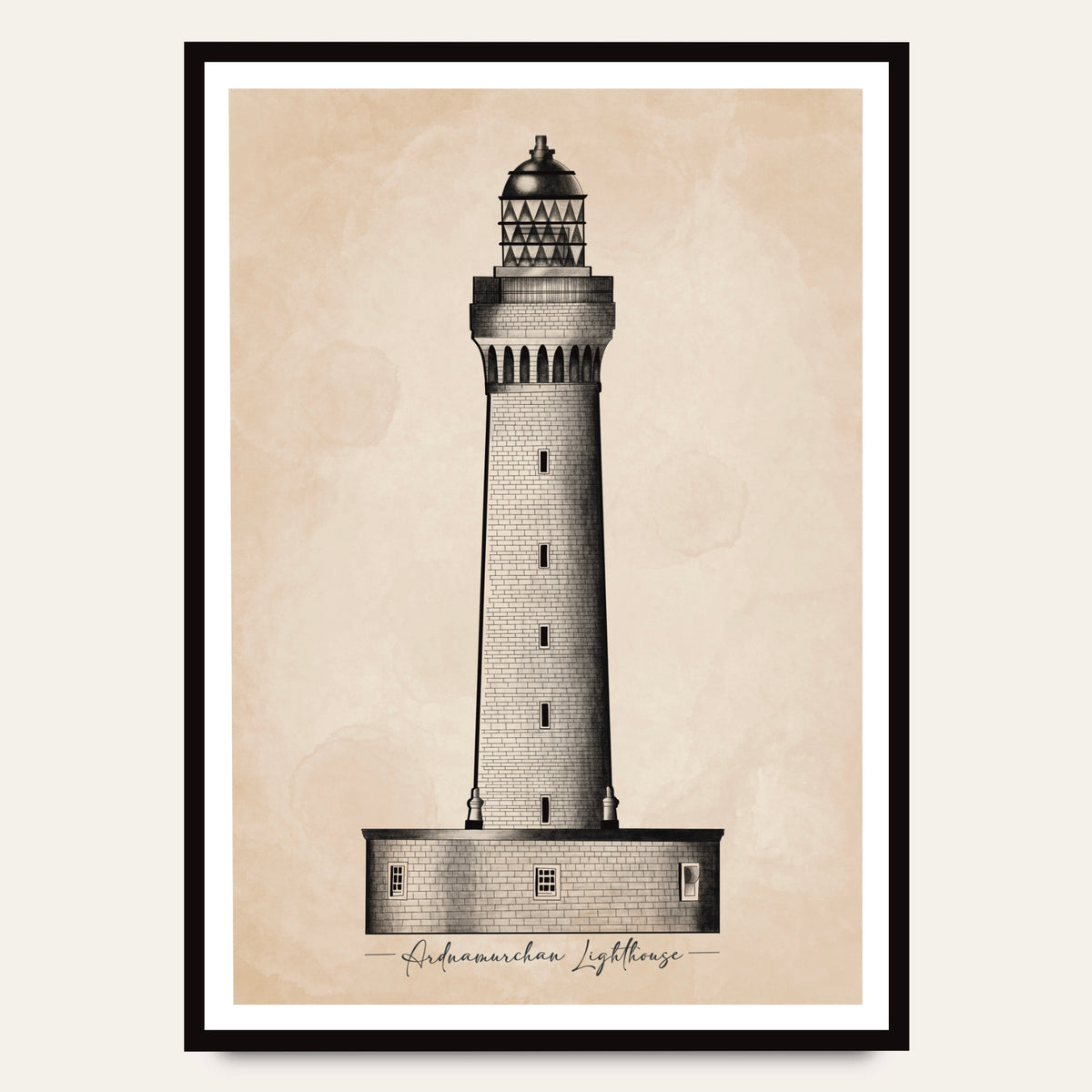 Ardnamurchan Lighthouse Vintage Poster