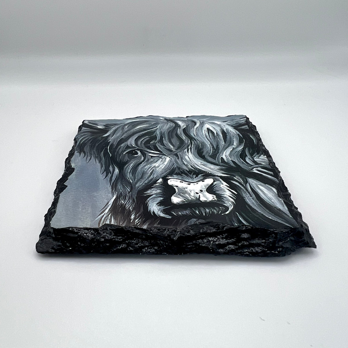 Highland Cow Coaster (black and white)