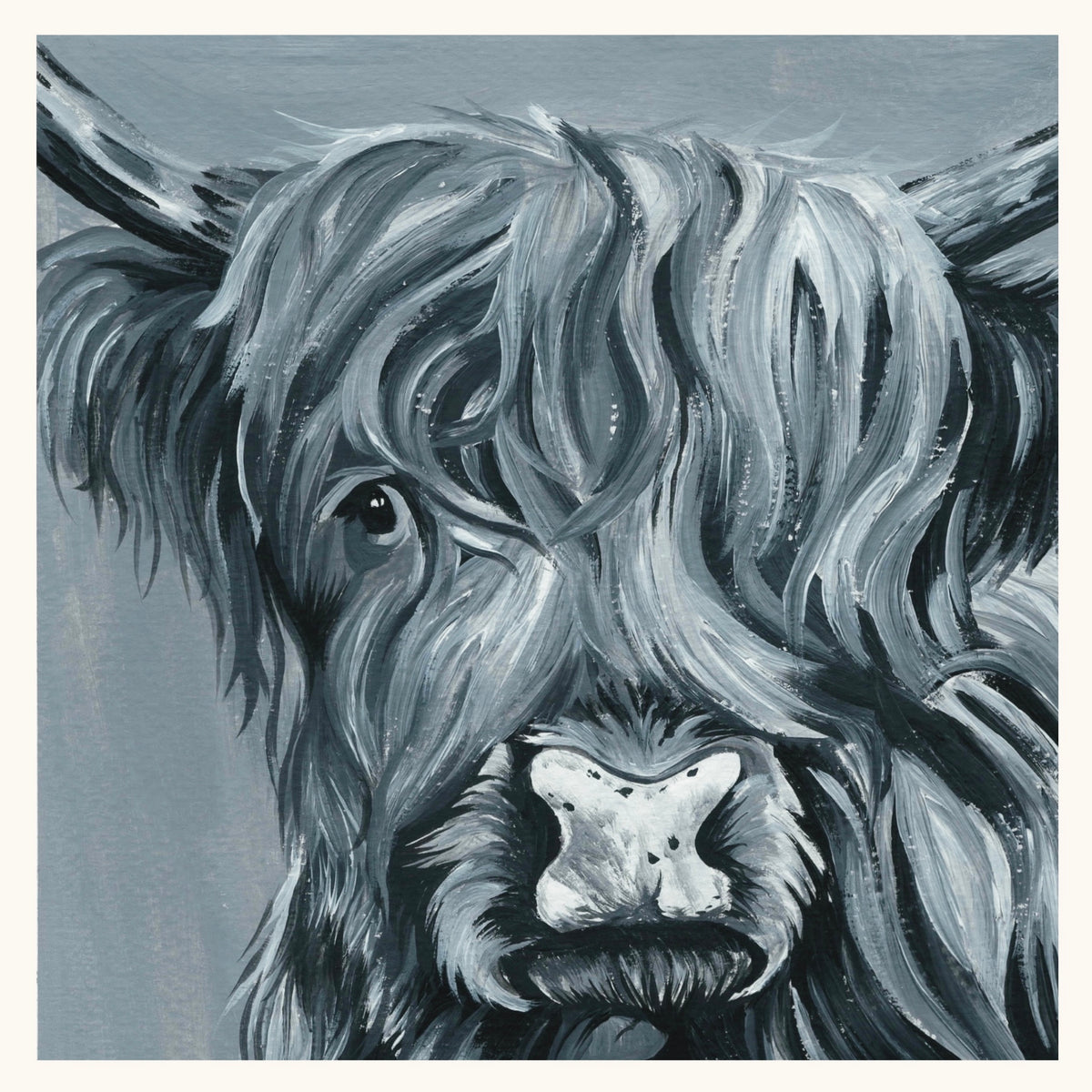 Highland Cow Coaster (black and white)