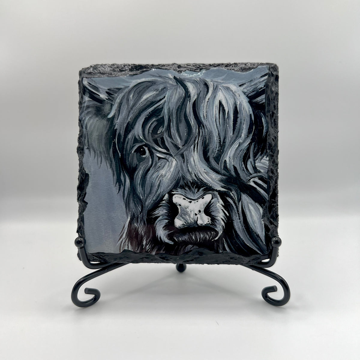 Highland Cow Coaster (black and white)