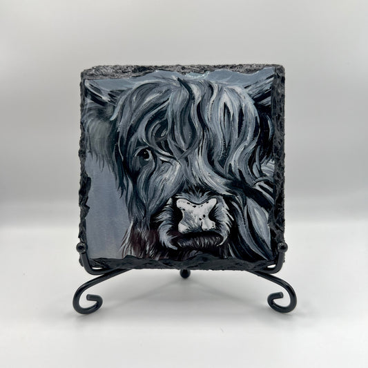 Highland Cow Coaster (black and white)