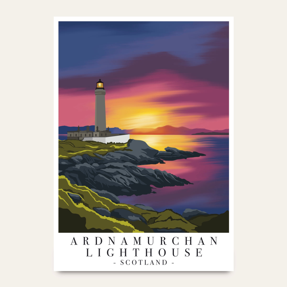 Ardnamurchan Lighthouse Sunset Poster