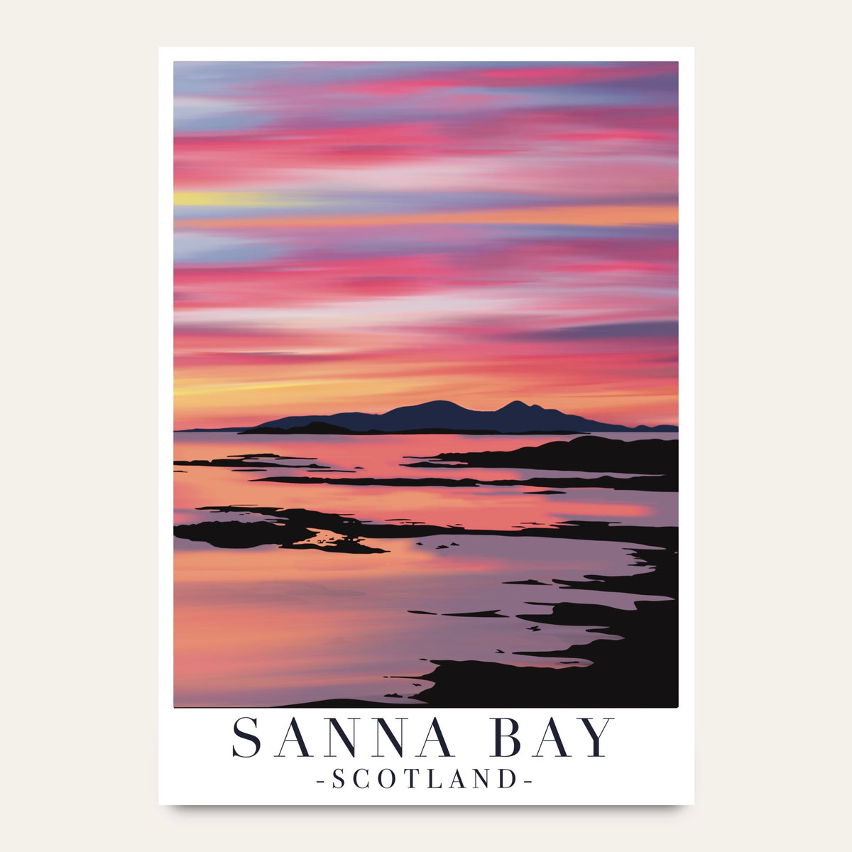 Sanna Bay Pink Sunset Poster