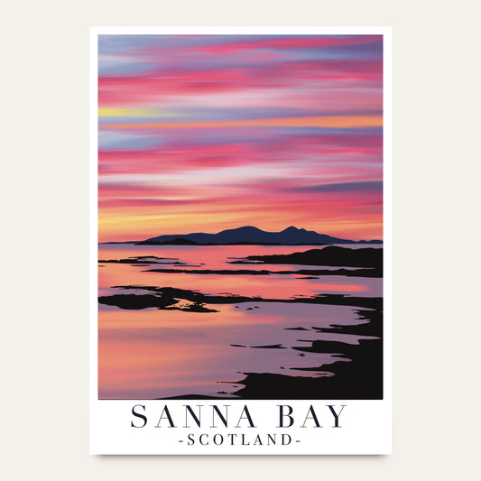 Sanna Bay Pink Sunset Poster
