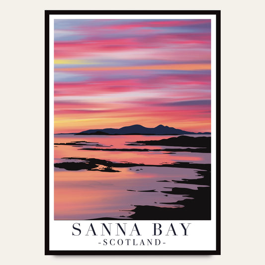 Sanna Bay Pink Sunset Poster