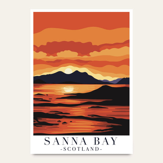 Sanna Bay Red Sunset Poster