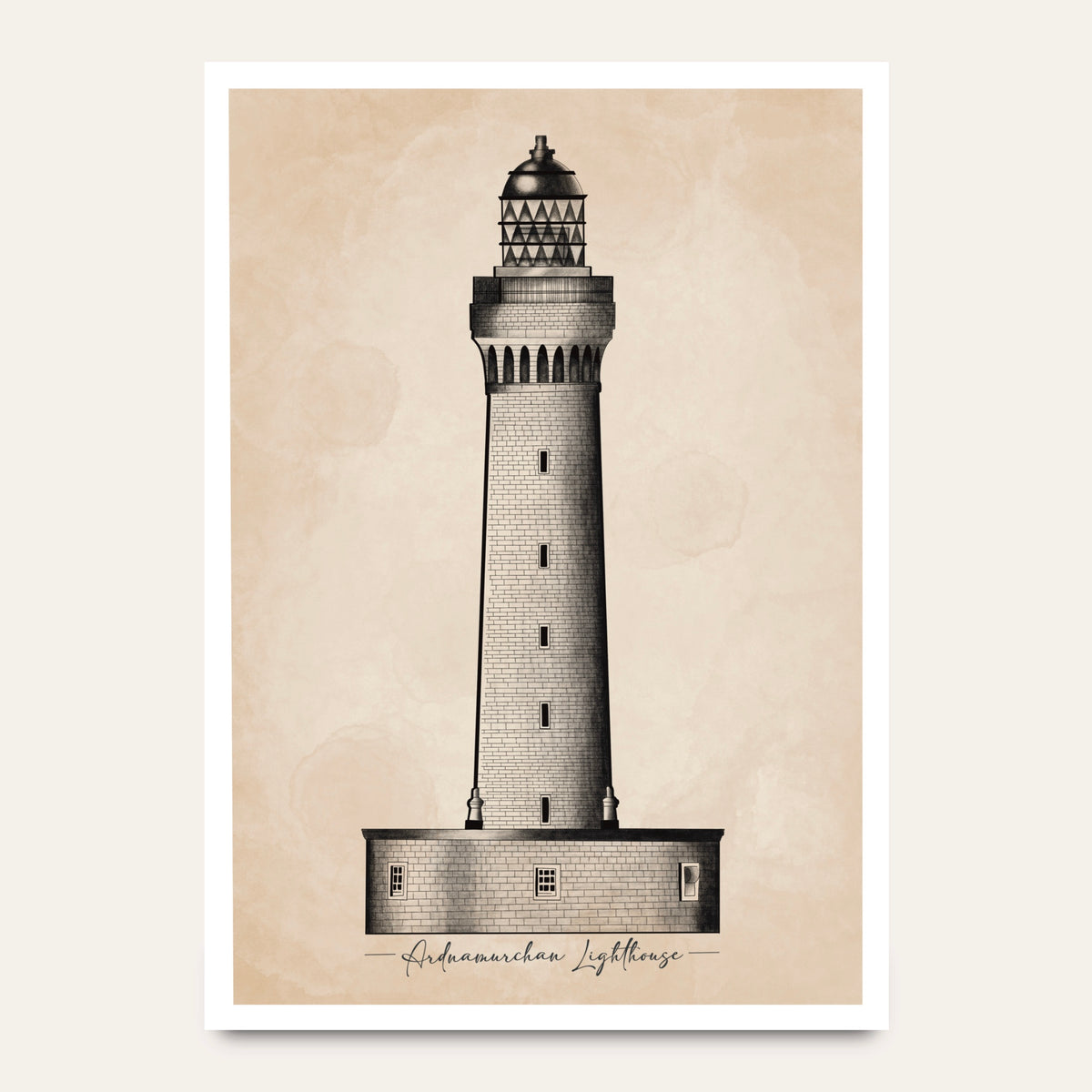 Ardnamurchan Lighthouse Vintage Poster